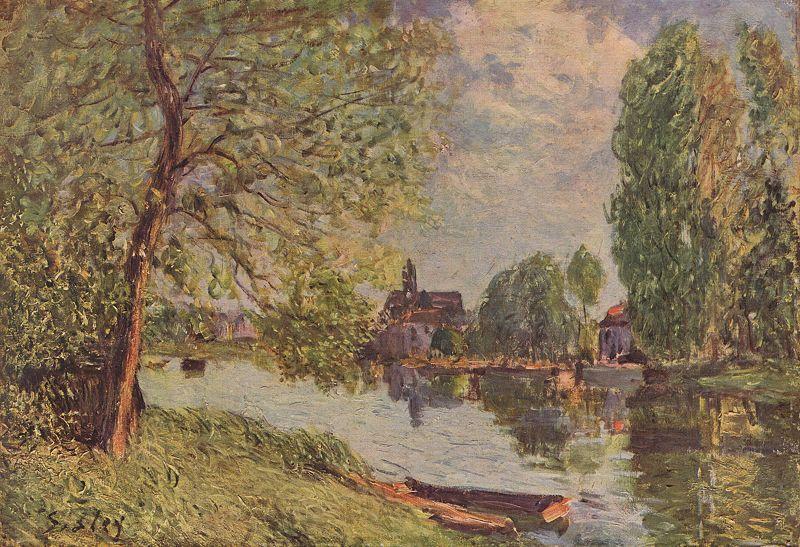 Alfred Sisley Flublandschaft bei Moret sur Loing Norge oil painting art